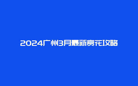 2024广州3月最新赏花攻略
