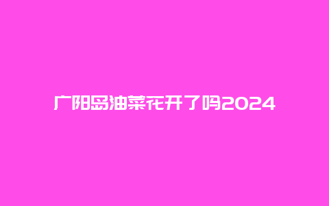广阳岛油菜花开了吗2024