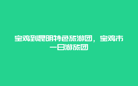 宝鸡到昆明特色旅游团，宝鸡市一日游旅团