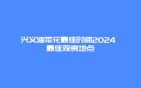 兴义油菜花最佳时间2024 最佳观赏地点