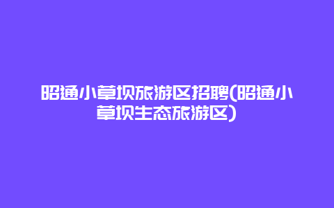 昭通小草坝旅游区招聘(昭通小草坝生态旅游区)