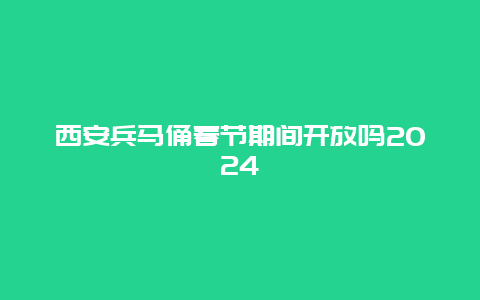 西安兵马俑春节期间开放吗2024