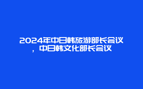 2024年中日韩旅游部长会议，中日韩文化部长会议