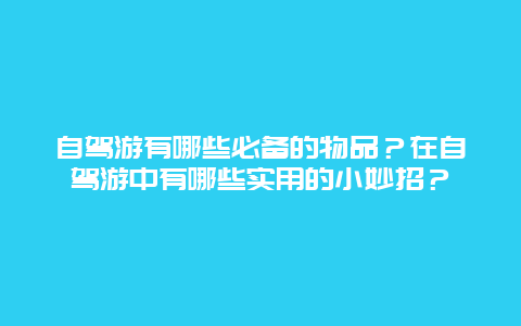 自驾游有哪些必备的物品？在自驾游中有哪些实用的小妙招？