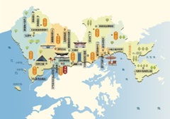 广州旅游手绘地图