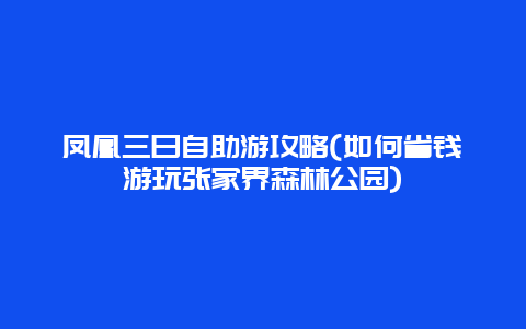 凤凰三日自助游攻略(如何省钱游玩张家界森林公园)