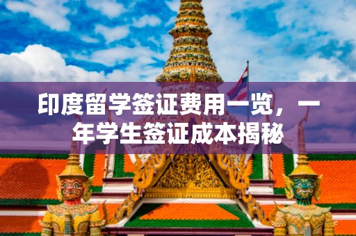 印度留学签证费用一览，一年学生签证成本揭秘