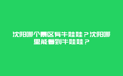 沈阳哪个景区有牛娃娃？沈阳哪里能看到牛娃娃？