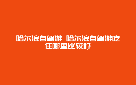 哈尔滨自驾游 哈尔滨自驾游吃住哪里比较好