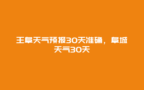 王阜天气预报30天准确，阜城天气30天