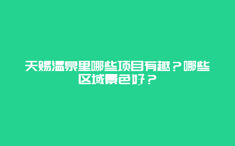 天赐温泉里哪些项目有趣？哪些区域景色好？