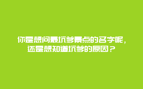 你是想问最坑爹景点的名字呢，还是想知道坑爹的原因？