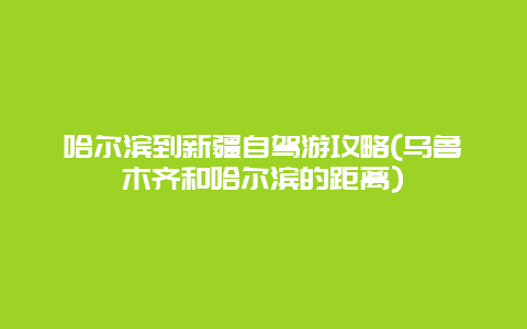 哈尔滨到新疆自驾游攻略(乌鲁木齐和哈尔滨的距离)