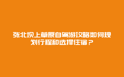 张北坝上草原自驾游攻略如何规划行程和选择住宿？