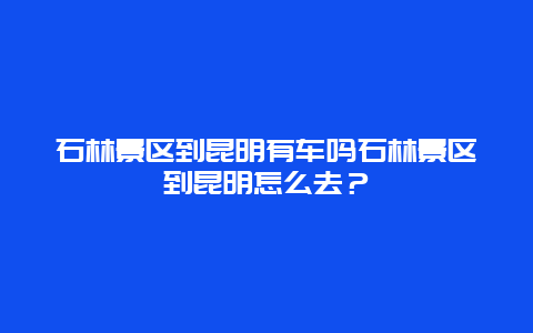 石林景区到昆明有车吗石林景区到昆明怎么去？