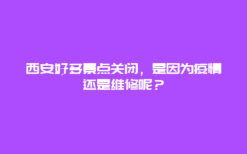 西安好多景点关闭，是因为疫情还是维修呢？
