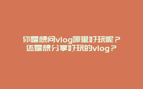 你是想问vlog哪里好玩呢？还是想分享好玩的vlog？