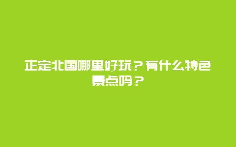 正定北国哪里好玩？有什么特色景点吗？