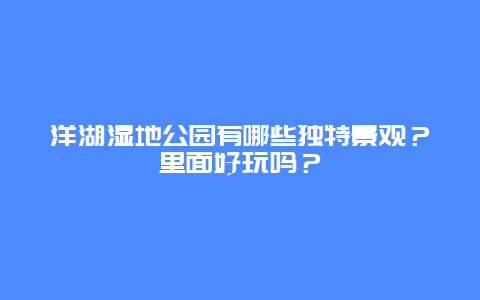 洋湖湿地公园有哪些独特景观？里面好玩吗？