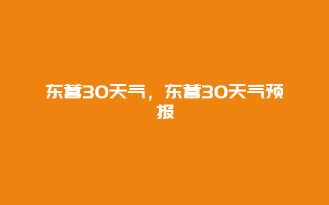 东营30天气，东营30天气预报
