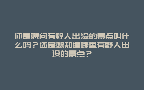 你是想问有野人出没的景点叫什么吗？还是想知道哪里有野人出没的景点？