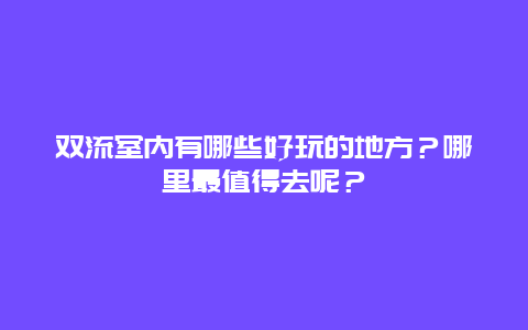 双流室内有哪些好玩的地方？哪里最值得去呢？