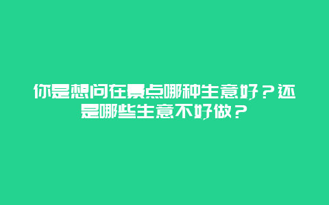 你是想问在景点哪种生意好？还是哪些生意不好做？