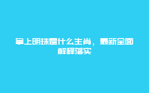 掌上明珠是什么生肖，最新全面解释落实