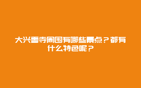 大兴善寺周围有哪些景点？都有什么特色呢？