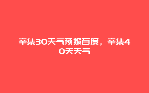 辛集30天气预报百度，辛集40天天气