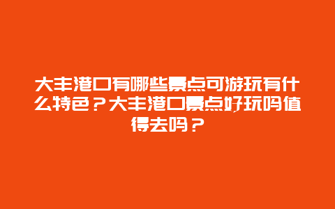 大丰港口有哪些景点可游玩有什么特色？大丰港口景点好玩吗值得去吗？