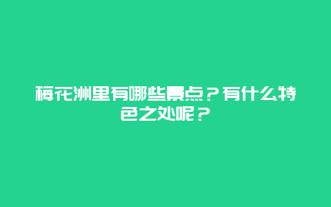 梅花洲里有哪些景点？有什么特色之处呢？