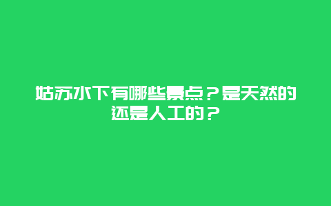姑苏水下有哪些景点？是天然的还是人工的？