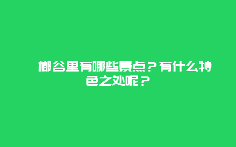 槟榔谷里有哪些景点？有什么特色之处呢？