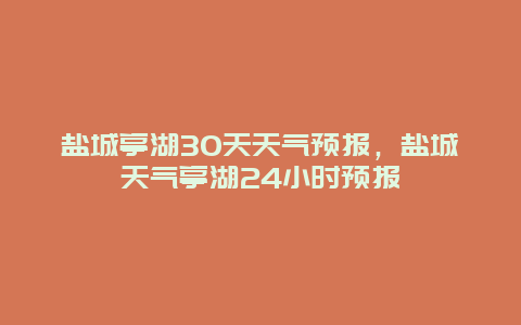 盐城亭湖30天天气预报，盐城天气亭湖24小时预报