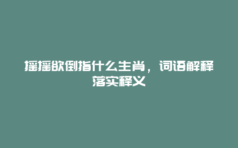 摇摇欲倒指什么生肖，词语解释落实释义