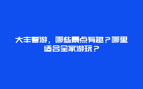 大丰春游，哪些景点有趣？哪里适合全家游玩？