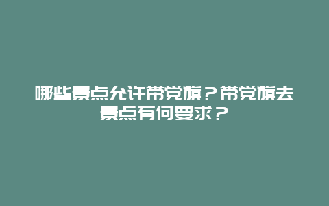 哪些景点允许带党旗？带党旗去景点有何要求？