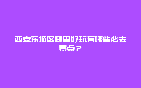 西安东城区哪里好玩有哪些必去景点？