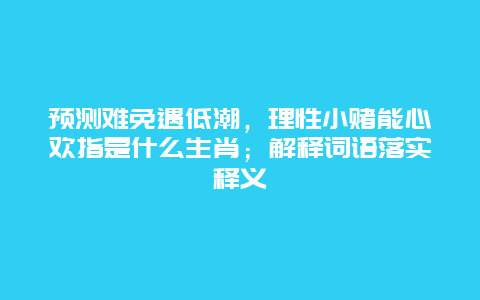 预测难免遇低潮，理性小赌能心欢指是什么生肖；解释词语落实释义