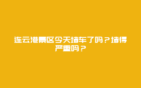 连云港景区今天堵车了吗？堵得严重吗？