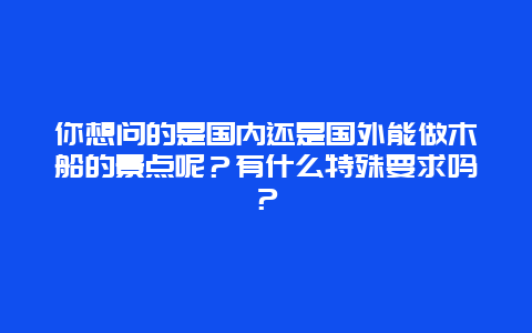 你想问的是国内还是国外能做木船的景点呢？有什么特殊要求吗？