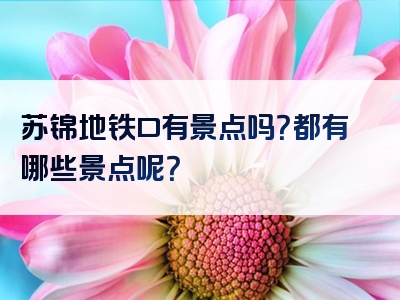 苏锦地铁口有景点吗？都有哪些景点呢？