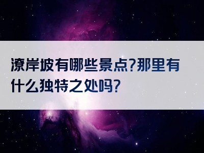潦岸坡有哪些景点？那里有什么独特之处吗？