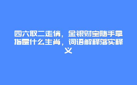 四六取二走俏，金银财宝随手拿指是什么生肖，词语解释落实释义