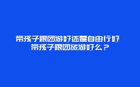 带孩子跟团游好还是自由行好 带孩子跟团旅游好么？