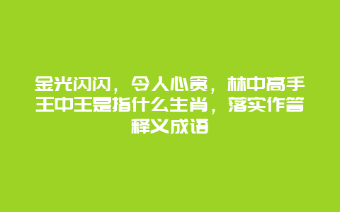 金光闪闪，令人心贪，林中高手王中王是指什么生肖，落实作答释义成语