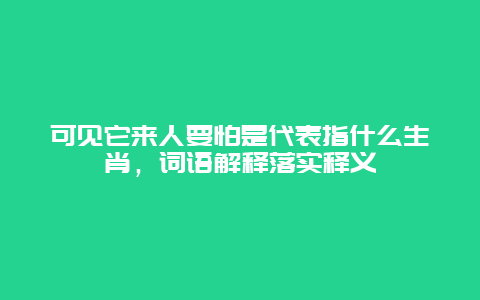 可见它来人要怕是代表指什么生肖，词语解释落实释义
