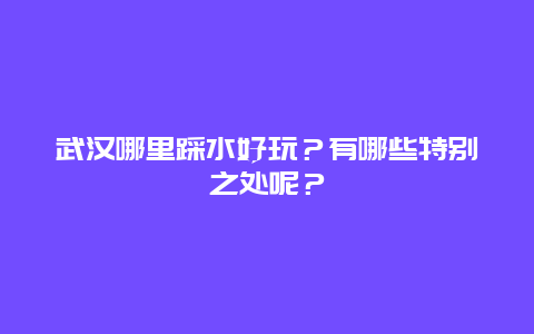 武汉哪里踩水好玩？有哪些特别之处呢？