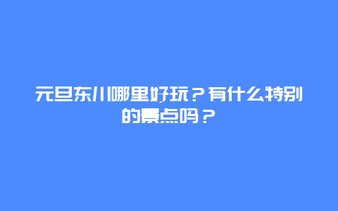 元旦东川哪里好玩？有什么特别的景点吗？
